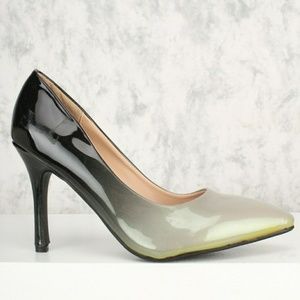 Zara Ombre Black to Gray 4" Heel Pumps